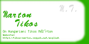 marton tikos business card